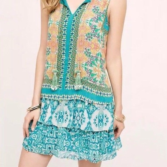Anthropologie Moana Silk Dress By Hemant & Nandita - Picture 3 of 4